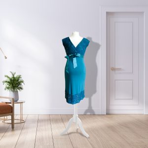 Teal Designer Knee Length Dress