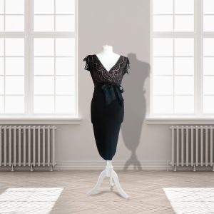 Designer Black/Blush Knee Length Dress