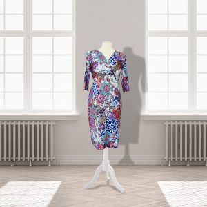 Designer Multi Coloured Knee Length Dress