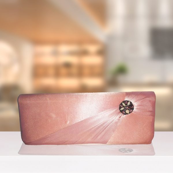 Pink Satin And Jewel Clutch