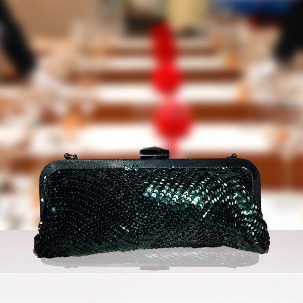 Small Green Beaded Clutch