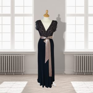 Designer Black One Shoulder Midi Dress